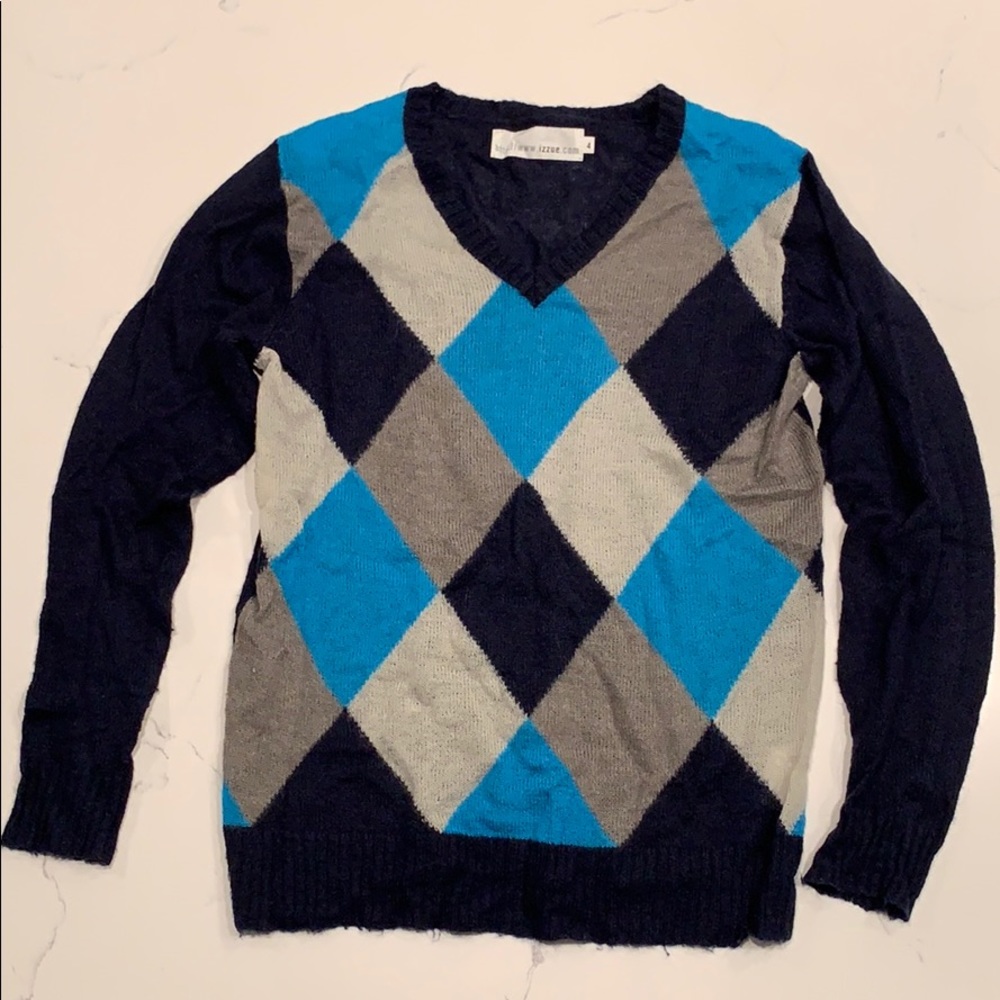 Fall Autumn Winter men’s sweater blue grey size M